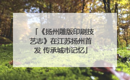 《扬州雕版印刷技艺志》在江苏扬州首发 传承城市记忆
