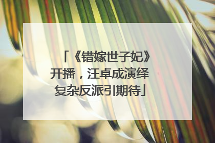 《错嫁世子妃》开播，汪卓成演绎复杂反派引期待