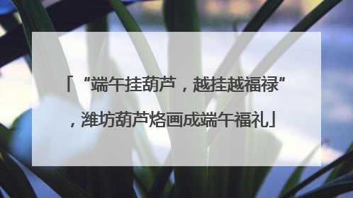 “端午挂葫芦，越挂越福禄”，潍坊葫芦烙画成端午福礼