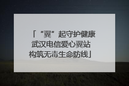 “翼”起守护健康 武汉电信爱心翼站构筑无毒生命防线