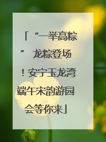 “一举高粽” 龙粽登场！安宁玉龙湾端午宋韵游园会等你来