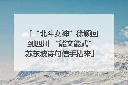 “北斗女神”徐颖回到四川 “能文能武”苏东坡诗句信手拈来