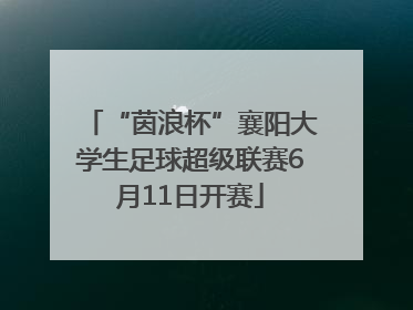 “茵浪杯”襄阳大学生足球超级联赛6月11日开赛