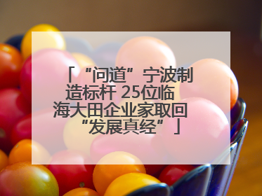 “问道”宁波制造标杆 25位临海大田企业家取回“发展真经”