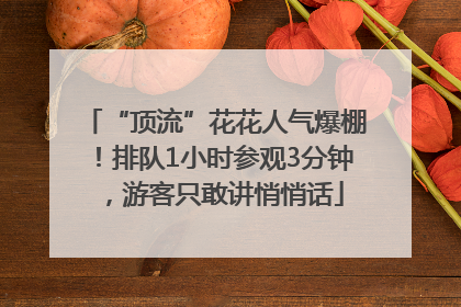 “顶流”花花人气爆棚！排队1小时参观3分钟，游客只敢讲悄悄话