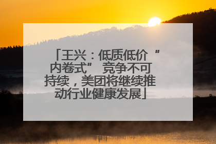 王兴：低质低价“内卷式” 竞争不可持续，美团将继续推动行业健康发展