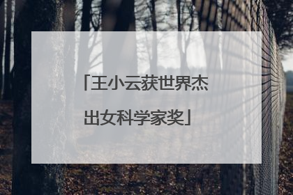 王小云获世界杰出女科学家奖