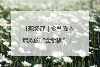 现场评｜多些降本增效的“金钥匙”