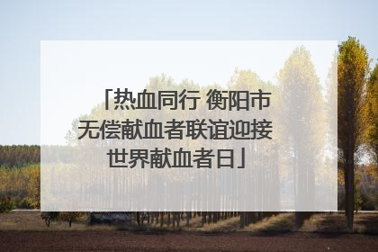 热血同行 衡阳市无偿献血者联谊迎接世界献血者日