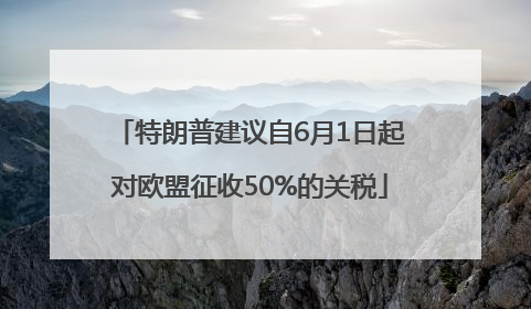 特朗普建议自6月1日起对欧盟征收50%的关税