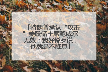 特朗普承认“攻击”美联储主席鲍威尔无效：我好说歹说，他就是不降息