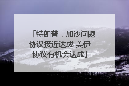 特朗普：加沙问题协议接近达成 美伊协议有机会达成