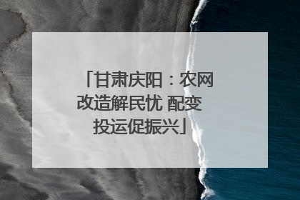 甘肃庆阳：农网改造解民忧 配变投运促振兴
