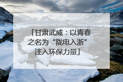 甘肃武威：以青春之名为“陇电入浙”注入环保力量