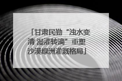 甘肃民勤“浊水变清 漫灌转滴”重塑沙漠绿洲灌溉格局