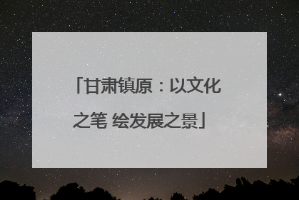甘肃镇原：以文化之笔 绘发展之景