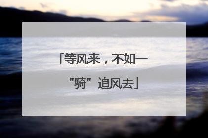 等风来，不如一“骑”追风去