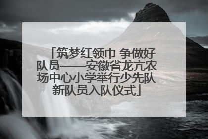 筑梦红领巾 争做好队员——安徽省龙亢农场中心小学举行少先队新队员入队仪式