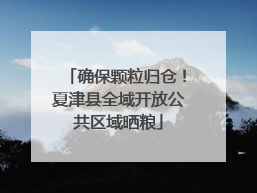 确保颗粒归仓！夏津县全域开放公共区域晒粮