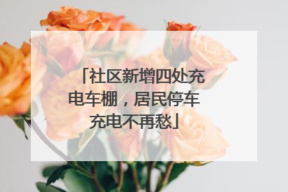 社区新增四处充电车棚，居民停车充电不再愁
