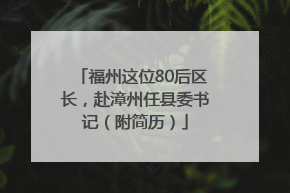 福州这位80后区长，赴漳州任县委书记（附简历）