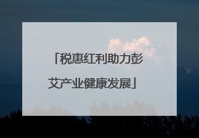 税惠红利助力彭艾产业健康发展