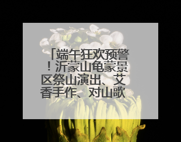 端午狂欢预警！沂蒙山龟蒙景区祭山演出、艾香手作、对山歌、逛市集！速来嗨玩~
