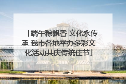端午粽飘香 文化永传承 我市各地举办多彩文化活动共庆传统佳节