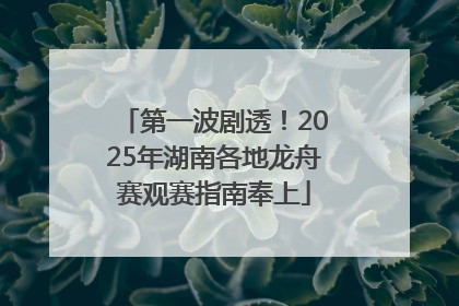 第一波剧透！2025年湖南各地龙舟赛观赛指南奉上