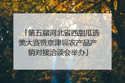 第五届河北省西甜瓜选美大赛暨京津冀农产品产销对接洽谈会举办