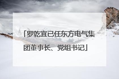 罗乾宜已任东方电气集团董事长、党组书记