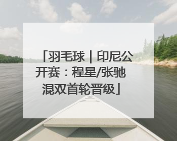 羽毛球｜印尼公开赛：程星/张驰混双首轮晋级