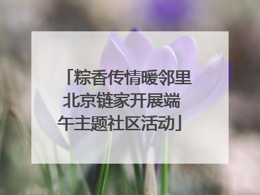 粽香传情暖邻里 北京链家开展端午主题社区活动