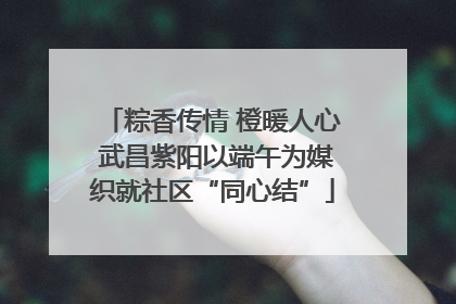 粽香传情 橙暖人心 武昌紫阳以端午为媒织就社区“同心结”