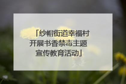 纱帽街道幸福村开展书香禁毒主题宣传教育活动