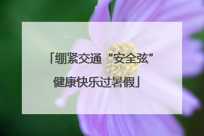 绷紧交通“安全弦” 健康快乐过暑假