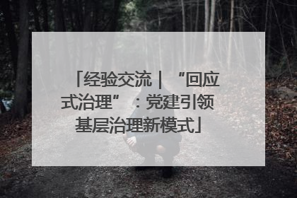 经验交流｜“回应式治理”：党建引领基层治理新模式