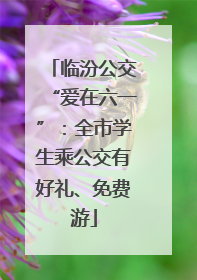 临汾公交“爱在六一”：全市学生乘公交有好礼、免费游