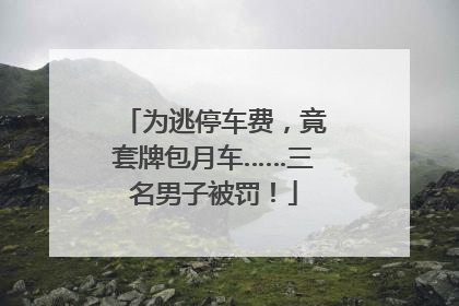 为逃停车费，竟套牌包月车……三名男子被罚！