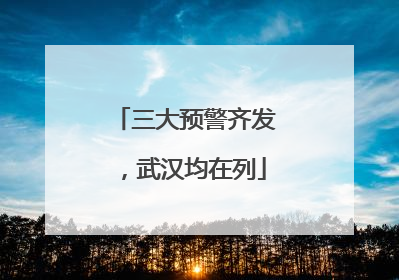 三大预警齐发，武汉均在列