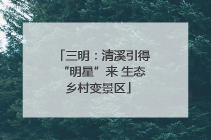 三明：清溪引得“明星”来 生态乡村变景区