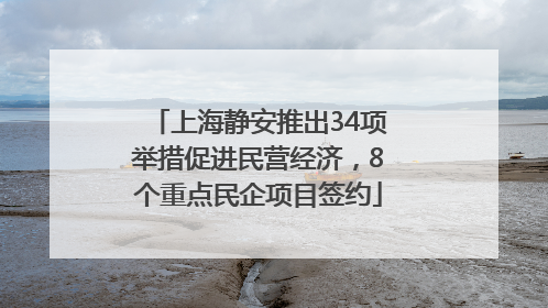 上海静安推出34项举措促进民营经济，8个重点民企项目签约
