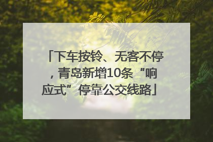 下车按铃、无客不停，青岛新增10条“响应式”停靠公交线路