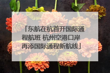 东航在杭首开国际通程航班 杭州空港口岸再添国际通程新航线