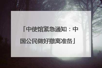 中使馆紧急通知：中国公民做好撤离准备