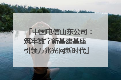 中国电信山东公司：筑牢数字新基建基座 引领万兆光网新时代