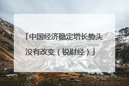 中国经济稳定增长势头没有改变（锐财经）