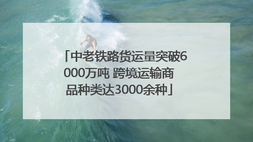 中老铁路货运量突破6000万吨 跨境运输商品种类达3000余种