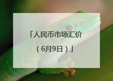 人民币市场汇价（6月9日）