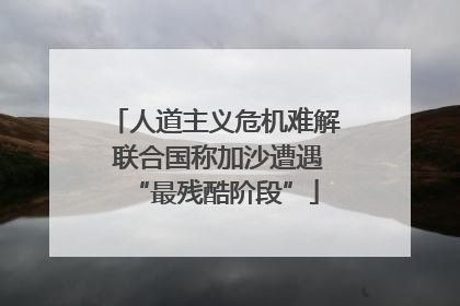 人道主义危机难解 联合国称加沙遭遇“最残酷阶段”